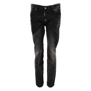 Dsquared² Black Washed Mid Waist Tapered Denim Women's Jeans